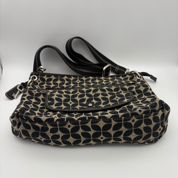 Fossil Black/Tan Print Cloth Messenger Bag with Adjustable Shoulder Strap - Picture 5 of 15